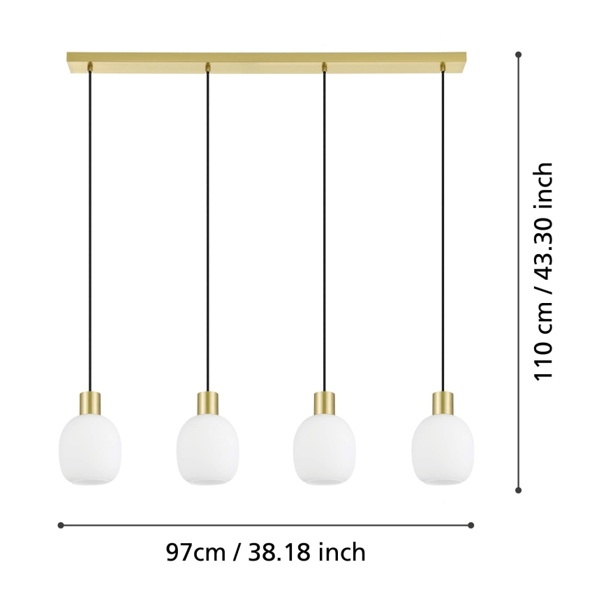 Eglo - Lampadario a sospensione con filo 4xE27/40W/230V