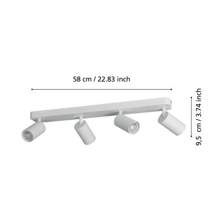 Eglo - Faretto LED RGBW Dimmerabile 4xGU10/4,9W/230V