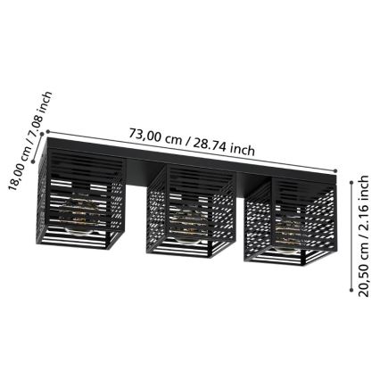 Eglo - Plafoniera 3xE27/40W/230V