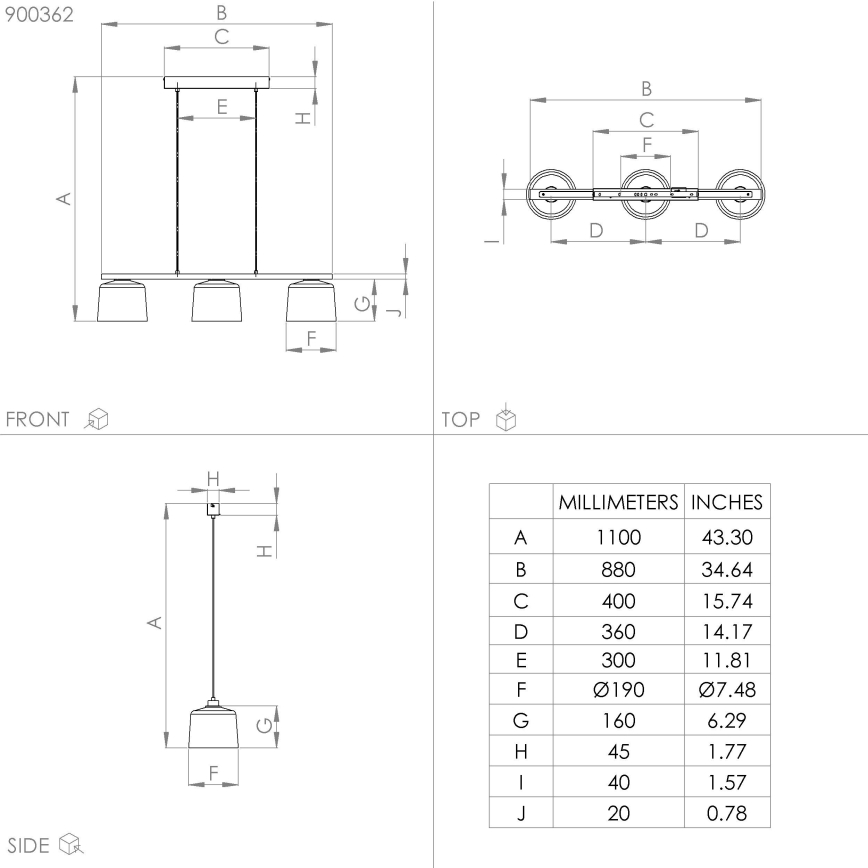 Eglo - Lampadario a sospensione con filo 3xE27/40W/230V