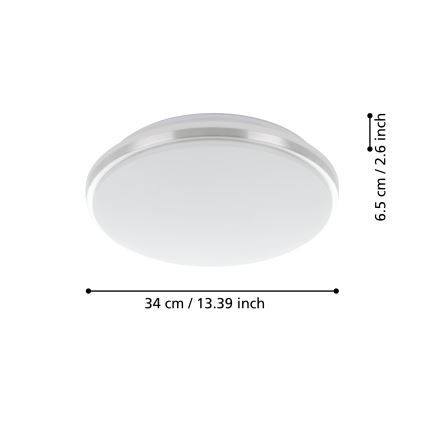 Eglo - LED Badezimmer-Deckenleuchte LED/15,6W/230V IP44 glänzender Chrom