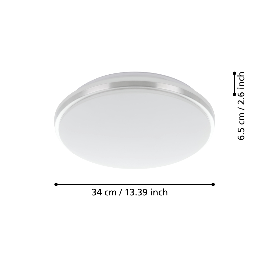 Eglo - LED Badezimmer-Deckenleuchte LED/15,6W/230V IP44 glänzender Chrom
