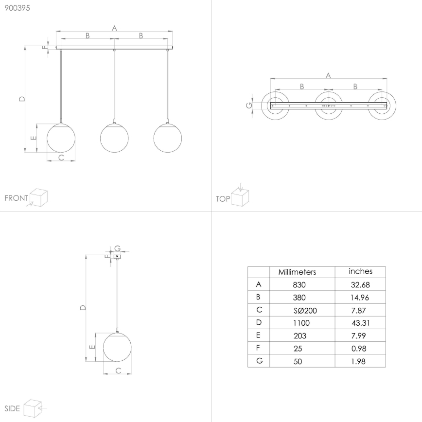Eglo - Lampadario a sospensione con filo 3xE27/40W/230V