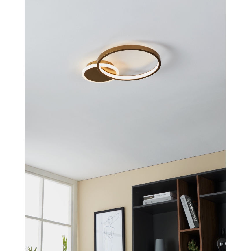 Eglo - Plafonnier à intensité variable LED/15W/230V doré + télécommande