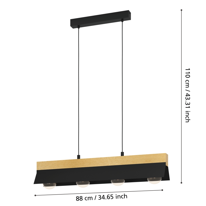 Eglo - Lampadario a sospensione con filo 4xE27/40W/230V