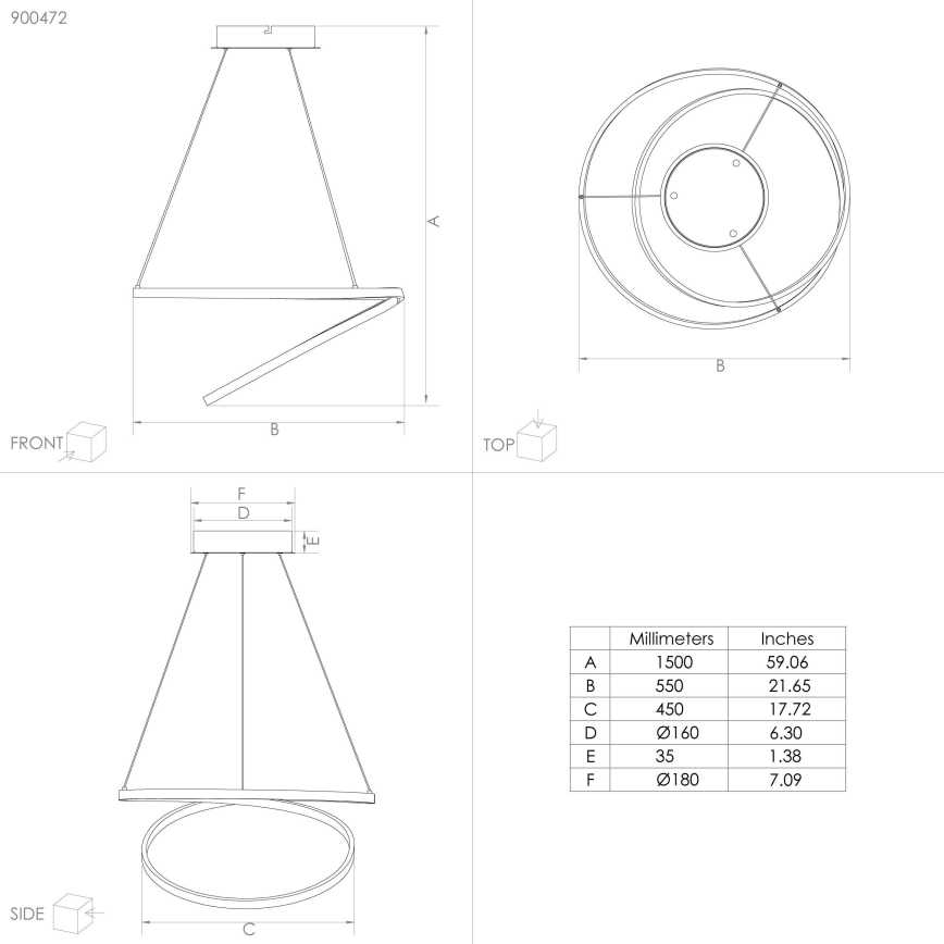 Eglo - Suspension filaire LED/36W/230V