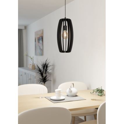 Eglo - Lampadario a sospensione con filo 1xE27/40W/230V nero
