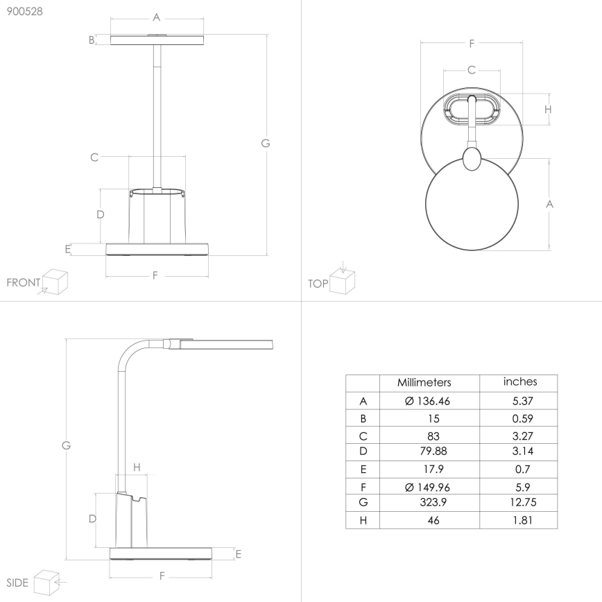 Eglo - Lampada da tavolo LED dimmerabile LED/2,1W/5V 1500 mAh 3000-6500K nero