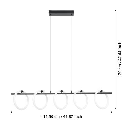 Eglo - Lampadario LED a sospensione con filo 5xLED/7W/230V