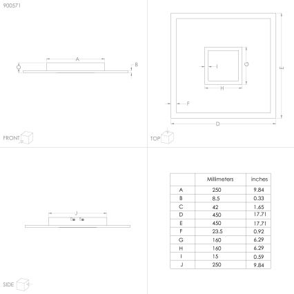 Eglo - Plafoniera LED RGBW dimmerabile LED/21,5W/230V 3000-6000K 45x45 cm + telecomando