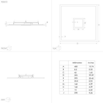 Eglo - Plafoniera da soffitto LED RGBW dimmerabile LED/36W/230V 3000-6000K 59,5x59,5 cm + telecomando