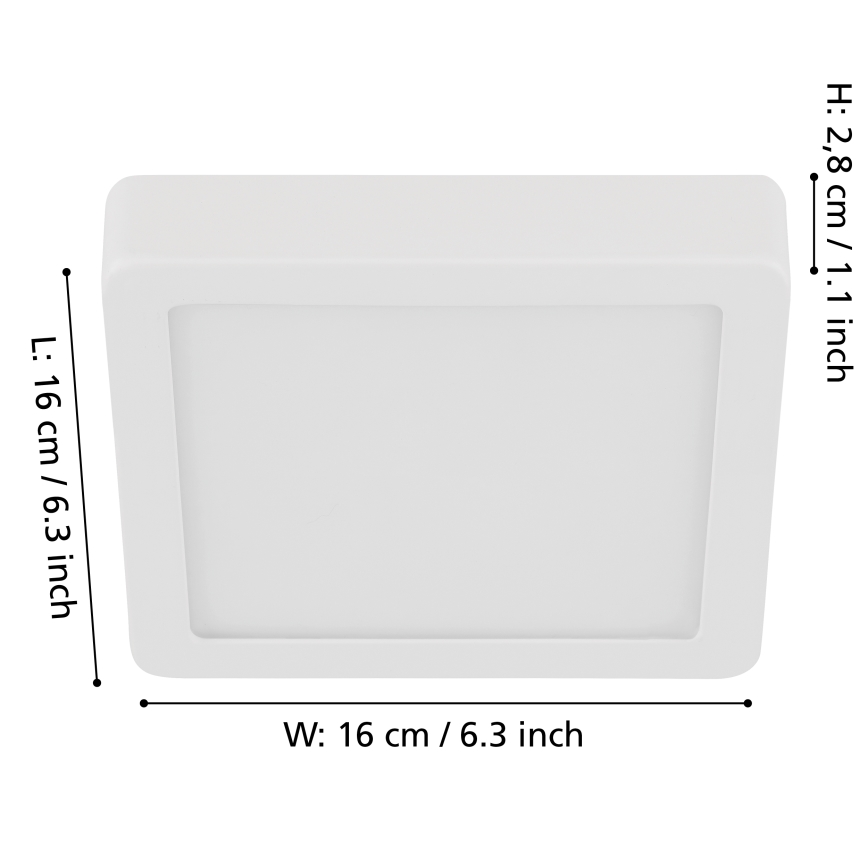 Eglo - Plafonnier à intensité variable LED/11W/230V blanc