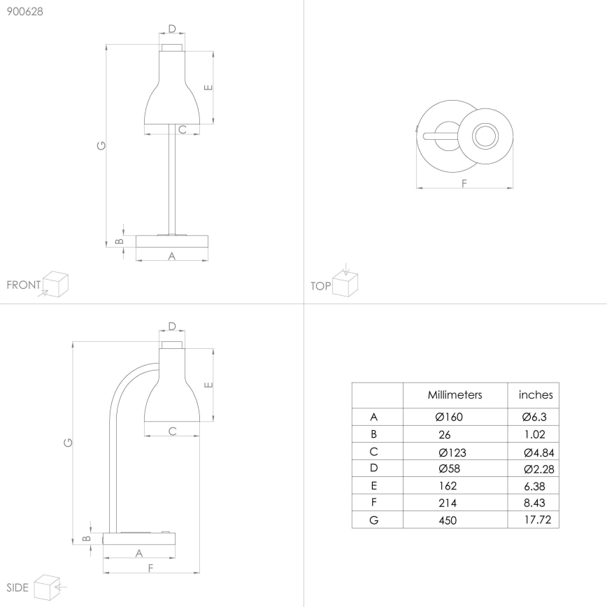 Eglo - Lampada LED dimmerabile con ricarica wireless LED/5,5W/230V