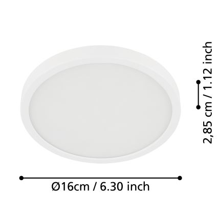 Eglo - Plafoniera da bagno LED/11W/230V IP44 bianca Ø 16 cm