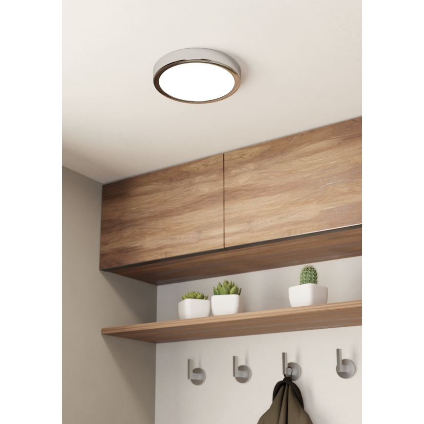 Eglo - Plafoniera LED da soffitto per bagno LED/17W/230V IP44 cromo lucido Ø 21 cm