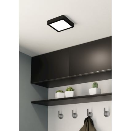 Eglo - LED-Badezimmer-Deckenleuchte LED/11W/230V IP44 schwarz 16x16 cm