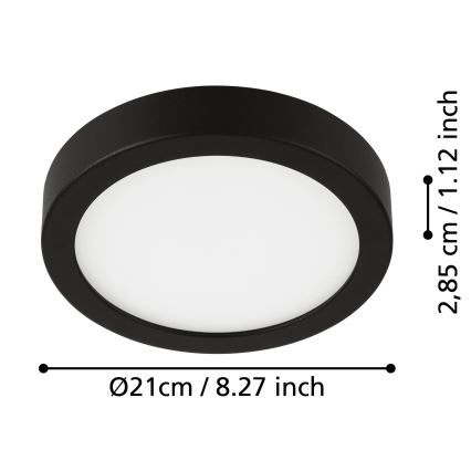 Eglo - Plafoniera LED da bagno LED/17W/230V IP44 nero