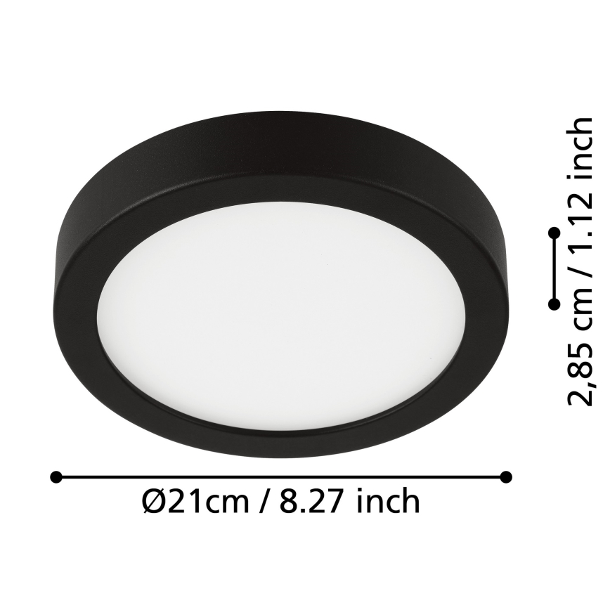 Eglo - Plafoniera LED da bagno LED/17W/230V IP44 nero