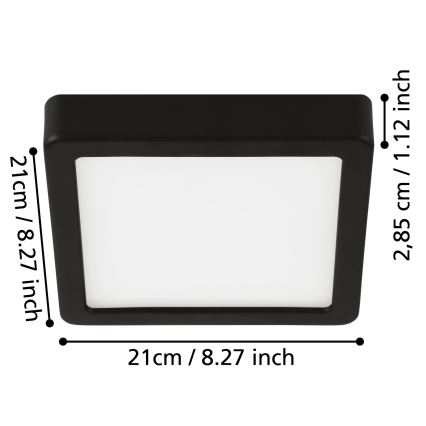 Eglo - Plafoniera da bagno LED/17W/230V IP44 cromo lucido 21x21 cm