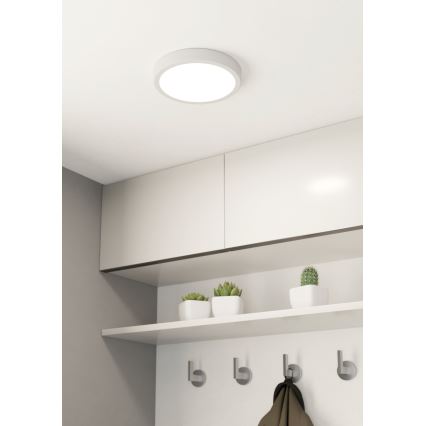 Eglo - Plafonnier LED pour salle de bains, 17 W / 230 V, blanc, IP44, Ø 21 cm