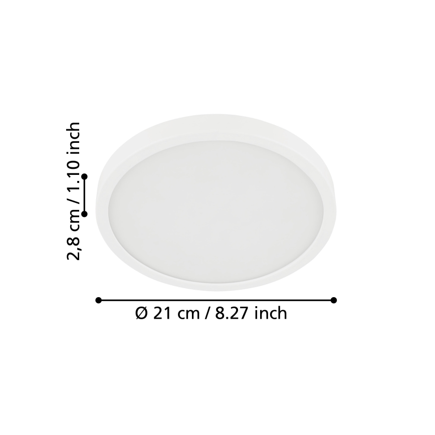 Eglo - Plafonnier LED salle de bain LED/17W/230V blanc IP44