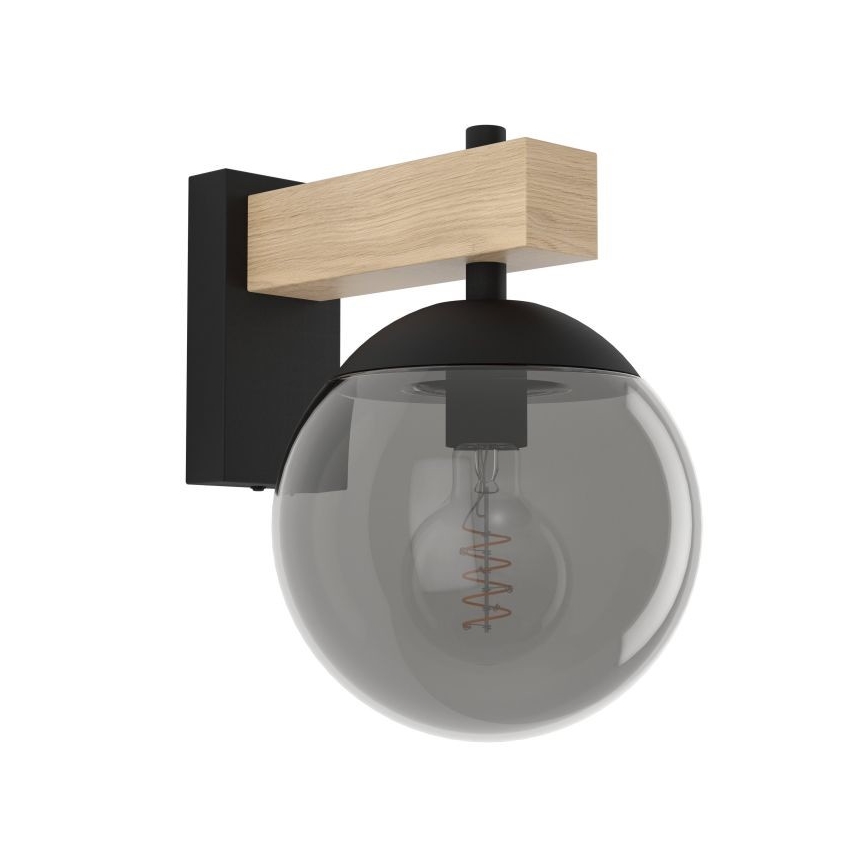 Eglo - Applique da esterno 1xE27/40W/230V nero/legno IP44