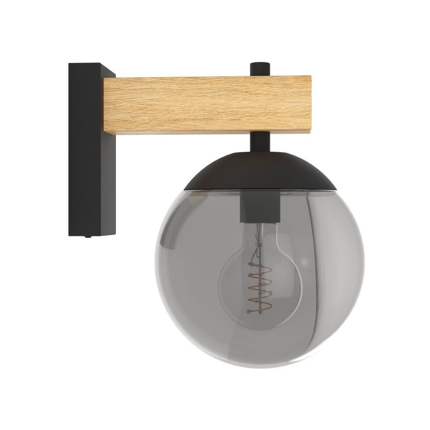 Eglo - Applique da esterno 1xE27/40W/230V nero/legno IP44