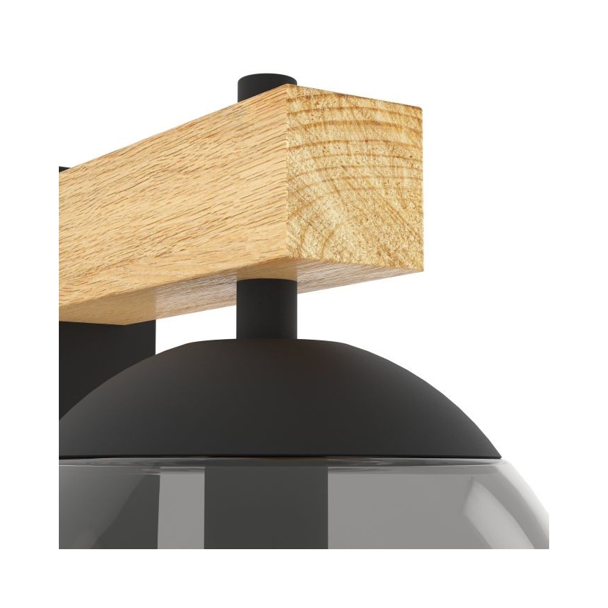 Eglo - Applique da esterno 1xE27/40W/230V nero/legno IP44