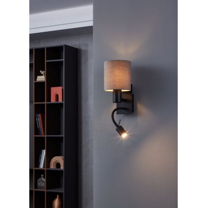 Eglo - Applique a LED 1xE27/40W/230V + LED/3,8W marrone