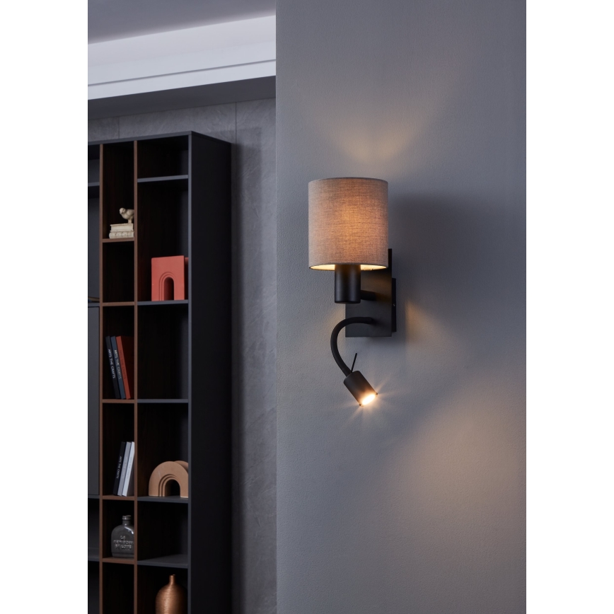 Eglo - Lampada LED flessibile 1xE27/40W/230V + LED/3,8W marrone