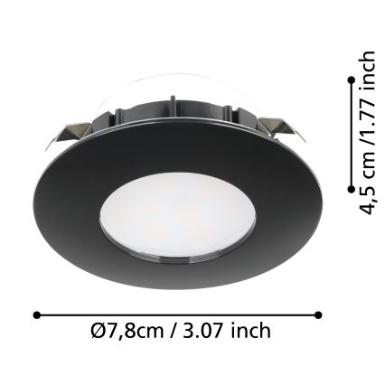 Eglo - SET 3x Lampada LED da incasso per bagni PINEDA LED/4,9W/230V IP44