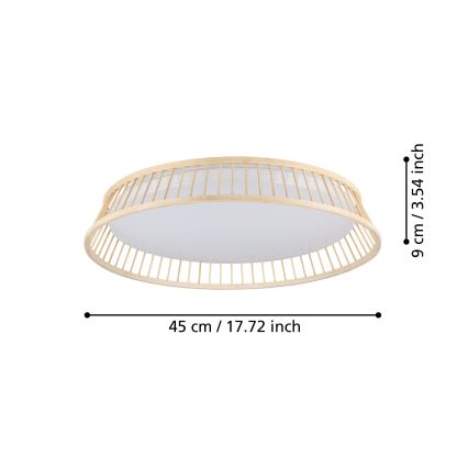 Eglo - Plafonnier LED/20W/230V marron