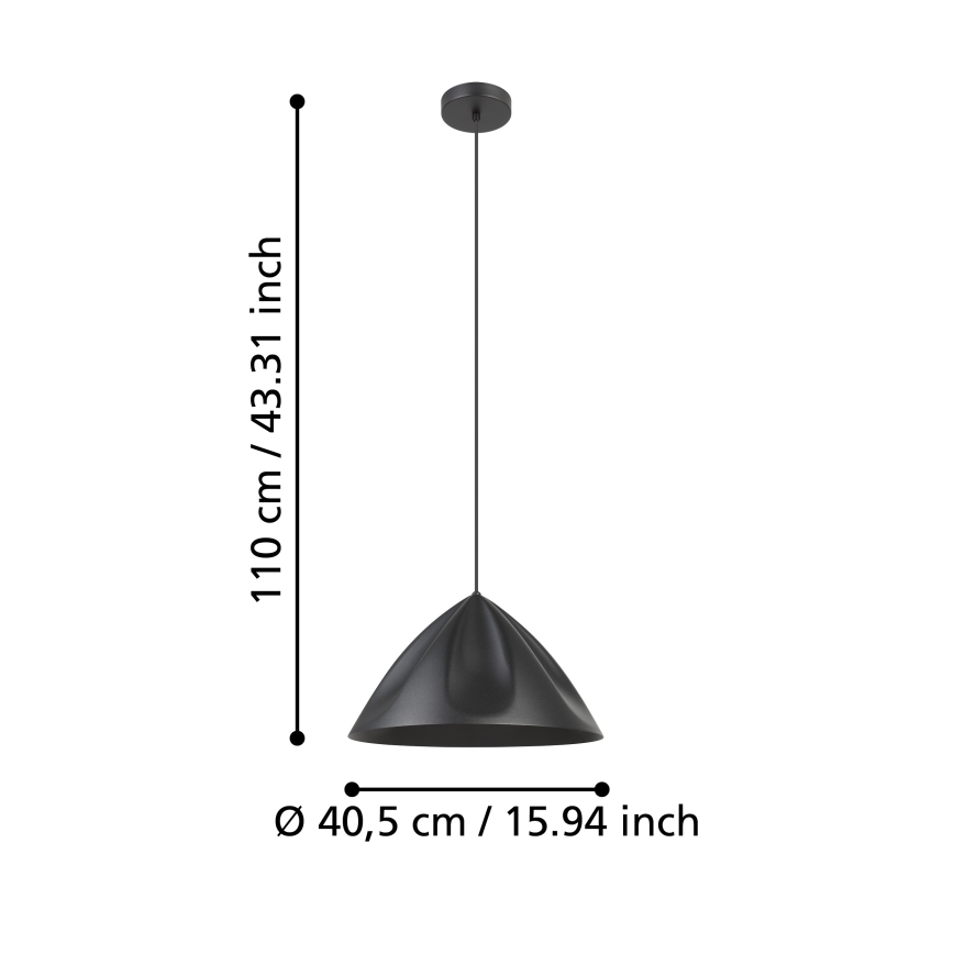 Eglo - Hängeleuchte 1xE27/40W/230V schwarz