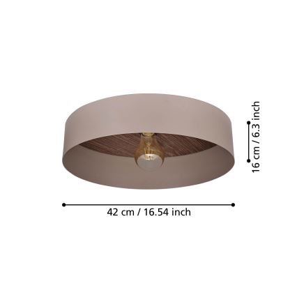 Eglo 900838 - Plafonnier DUAIA 1xE27/40W/230V marron