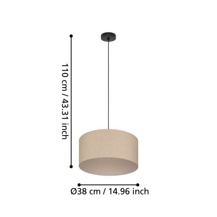 Eglo - Hängeleuchte an Schnur 1xE27/40W/230V
