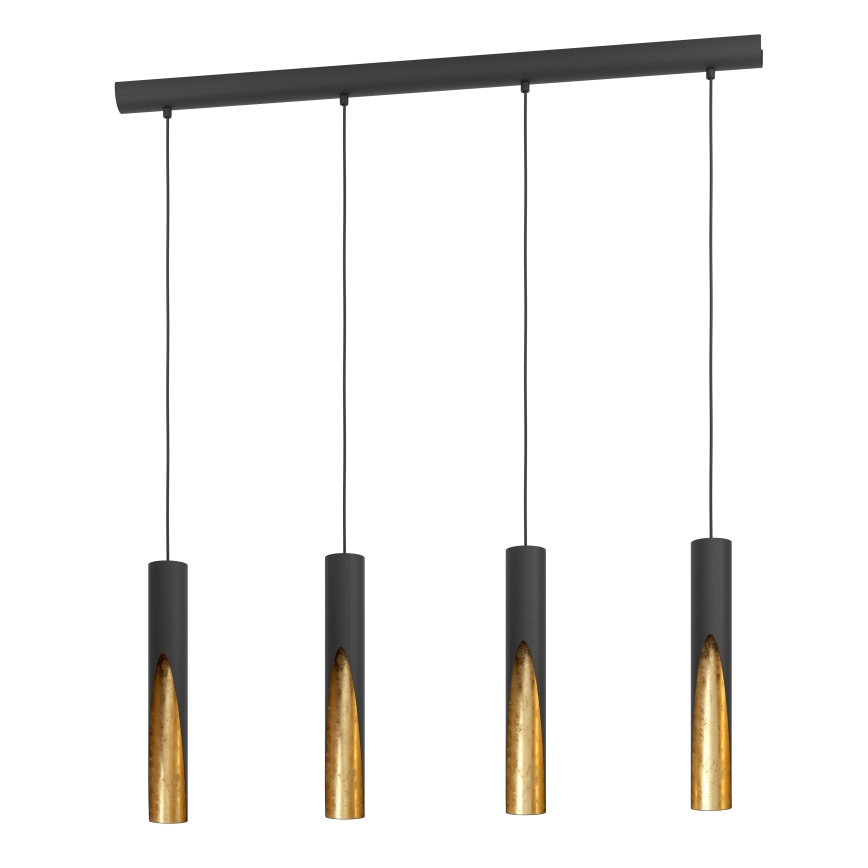 Eglo - Suspension filaire LED 4xGU10/4,5W/230V noir/doré