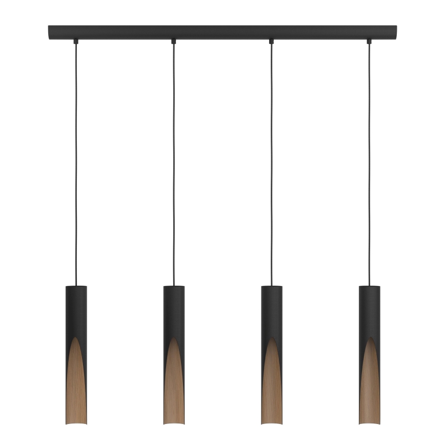 Eglo - LED-Hängeleuchte an Schnur 4xGU10/4,5W/230V schwarz/braun