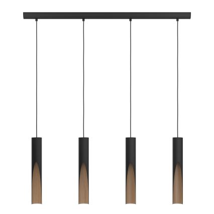 Eglo - Suspension filaire LED 4xGU10/4,5W/230V noir/marron