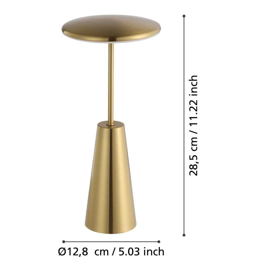 Eglo - Dimmbare LED-Außenleuchte mit Touch-Funktion LED/2,8W/5V 2400K/3000K/4000K 5200 mAh IP54 golden