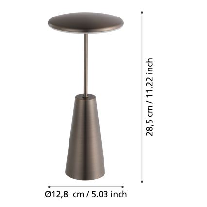 Eglo - LED Dimmerabile touch per esterni lampada LED/2,8W/5V 2400K/3000K/4000K 5200 mAh IP54 beige