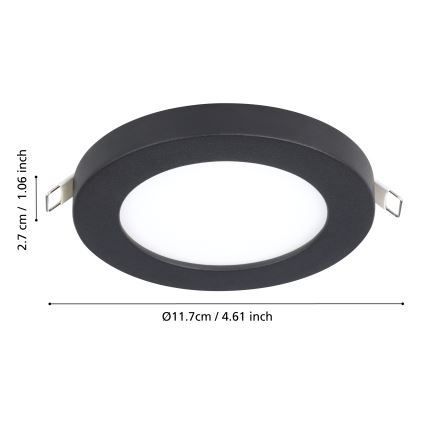 Eglo - Luminaire encastrable LED/5,5W/230V 3000K noir