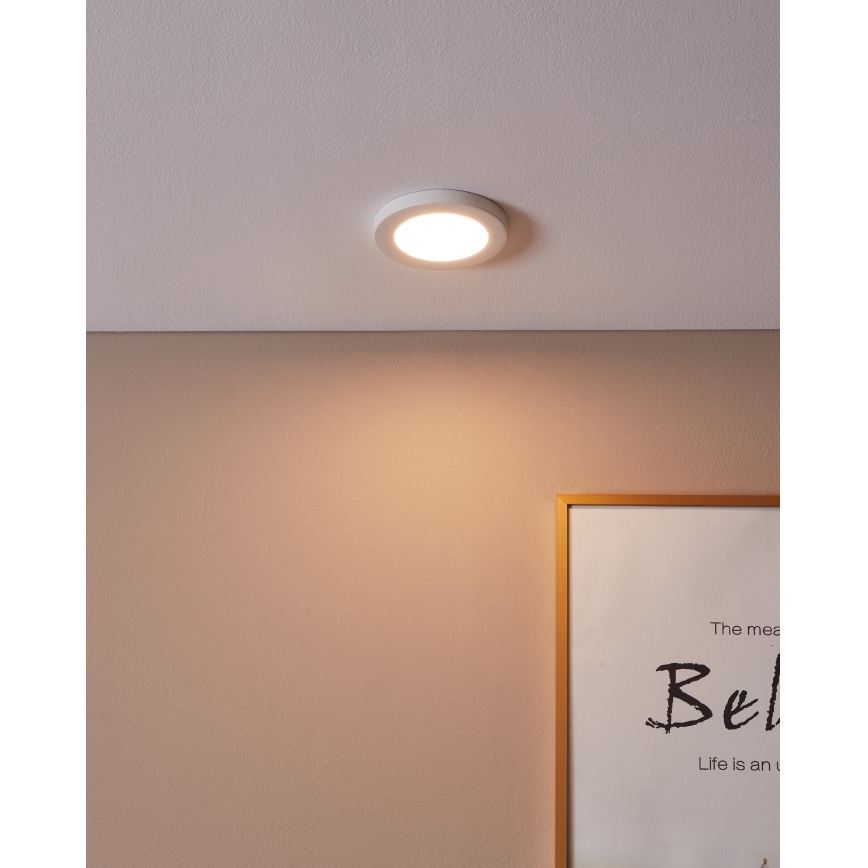 Eglo - Plafonnier encastré LED/5,5W/230V 3000K blanc Ø 11,7 cm
