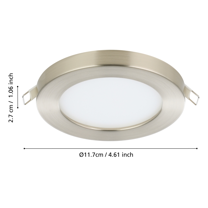 Eglo - Faretto da incasso a LED 5,5 W/230 V 3000 K cromo opaco Ø 11,7 cm