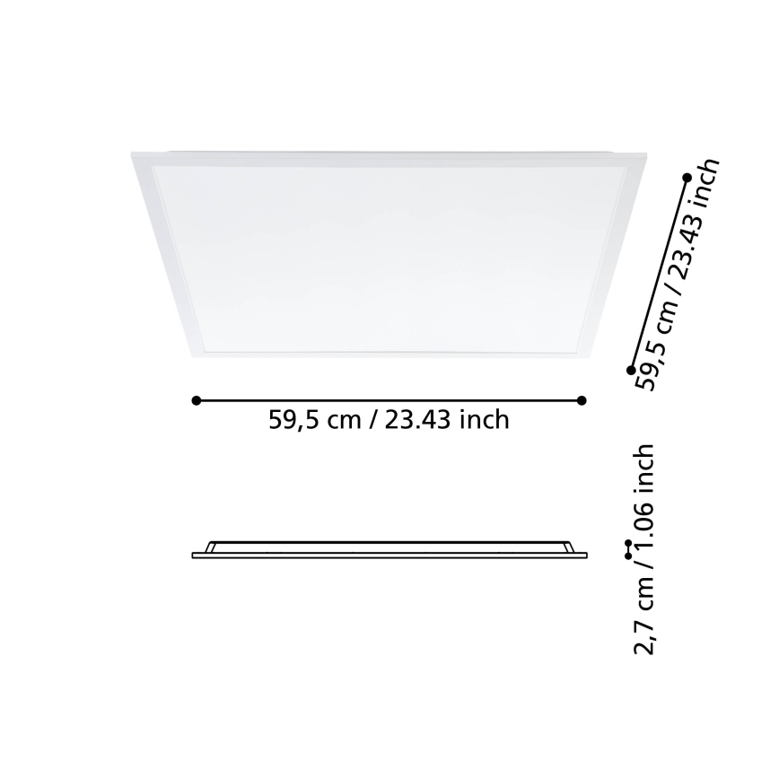 Eglo - Oberflächenmontierbares LED-Panel LED/34,5W/230V 60x60 cm