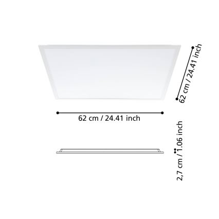 Eglo - LED-Aufbaupanel 33W/230V 62x62 cm