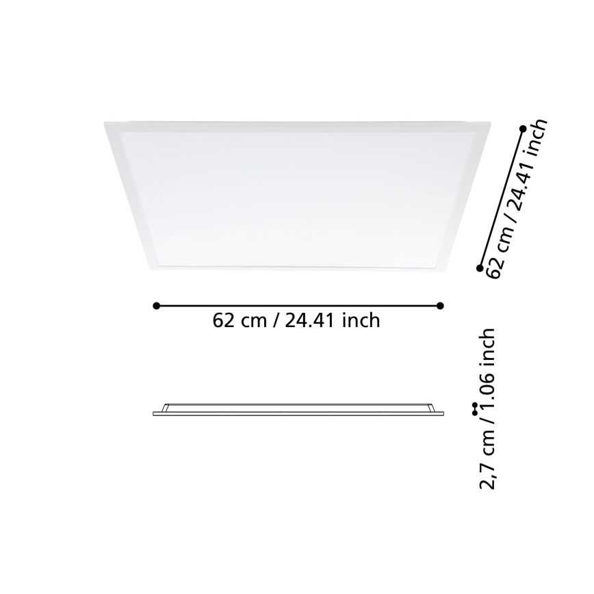Eglo - LED-Aufbaupanel 33W/230V 62x62 cm