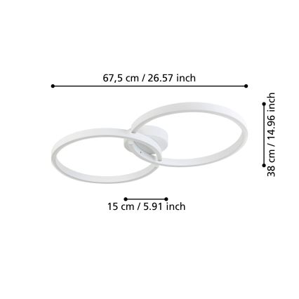 Eglo 900954 - Dimmbare LED-RGBW-Deckenleuchte LED/19,5W/230V 2700-6500K weiß + Fernbedienung