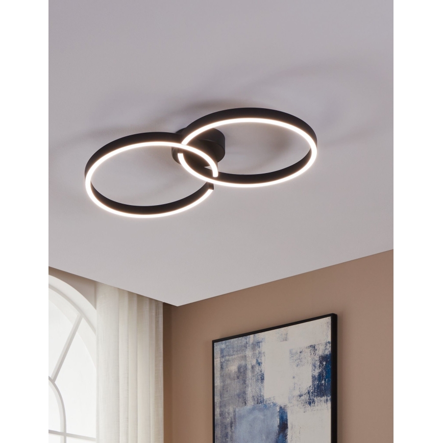 Eglo 900955 - Dimmbare LED-RGBW-Deckenleuchte LED/19,5W/230V 2700-6500K schwarz + Fernbedienung