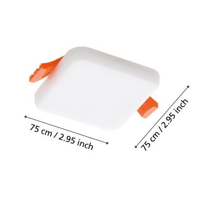 Eglo - Luminaire encastrable salle de bain LED/4,5W/230V 7,5x7,5 cm IP65