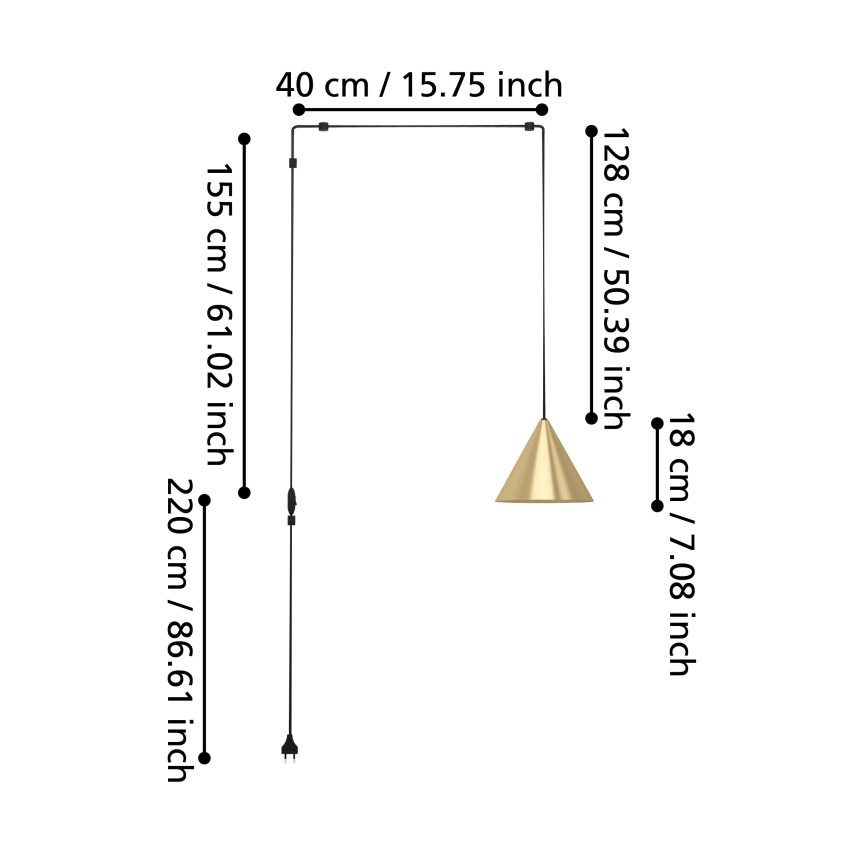 Eglo - Suspension filaire 1xE27/40W/230V